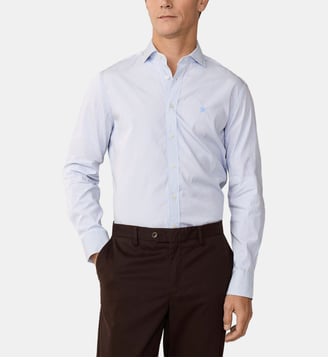 Chemise Popeline À Rayures City Coupe Regular - Hackett London - Bleu