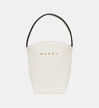 Sac à main Flower Basket avec logo - Marni - Blanc crémeux
