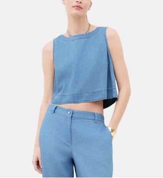 Chemise cynthiana - Motif uni - Coton - Coupe droite - Caroll - Denim baby blue