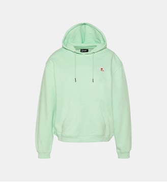 Sweatshirt à capuche avec broderie cur - Schott - Vert pastel