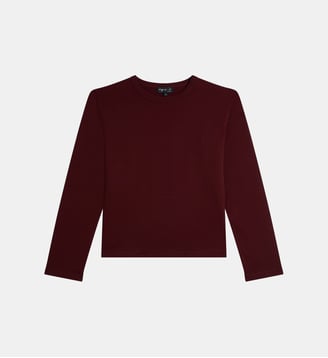 t-shirt en coton - Agnès b. - Rouge bordeaux