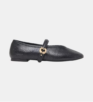 Ballerines en cuir embossé - Maje - Noir
