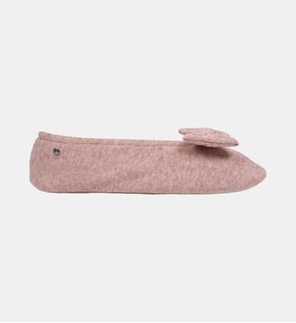 Chaussons Ballerines ultra confortables, semelle en cuir, détail grand nœud - Isotoner - Rose