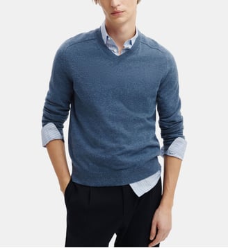 Pull col V Constantin - Bompard - Bleu averse
