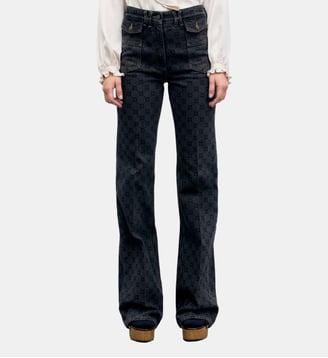 Jean flare à monogramme - ANNA - Gerard Darel - Anthracite