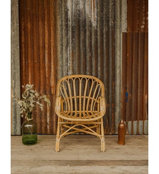 Fauteuil en rotin Ernest N°1630 - Produit chiné - Debongout - Bois clair