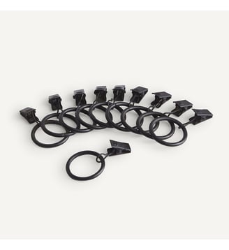 Lot de 10 pinces à rideaux - AM.PM - Noir