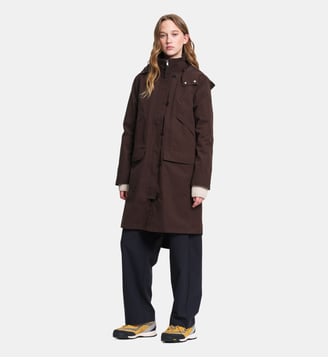 Parka longue coupe trapèze capuche amovible MTD® - Aigle - Chocolat