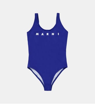 Maillot une pièce avec logo - Marni - Bleu marine