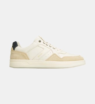 Baskets basses Zenica cuir et suède - Redskins - Beige et bleu marine