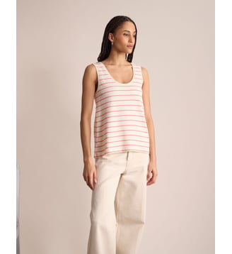 Top Sun en coton organique - Ines de la Fressange Paris - Beige et bleu