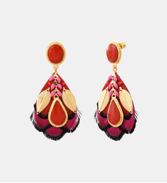 Boucles d'oreilles tiges percées   - Alizia - Satellite - Rose fuchsia