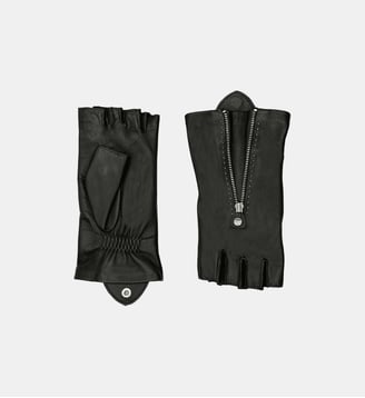 Mitaines Louisa Femme Cuir Doublés Alpaga - Agnelle - Noir