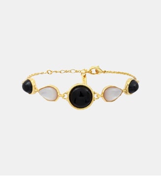 Bracelet chaîne   - Tosca - Satellite - Noir et blanc