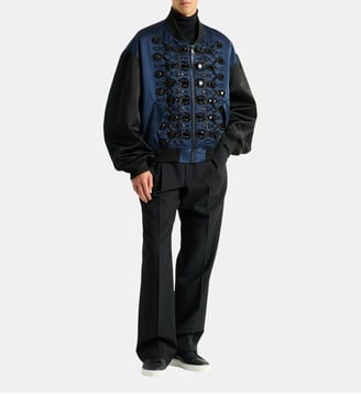 Bomber à brandebourgs en satin - Balmain - Noir