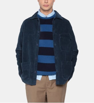 Pull Musa col rond à rayures - Serge Blanco - Bleu foncé