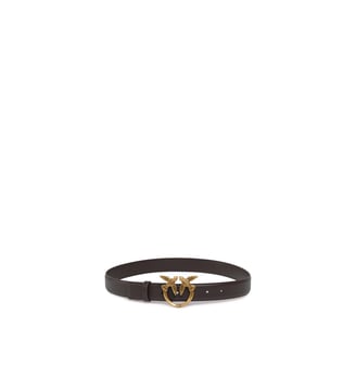 Ceinture love birds en cuir 3cm - Pinko - Foncé or antique