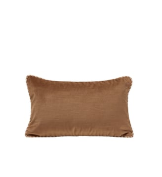 Housse De Coussin  Velours lumineux et passementerie rayée - Madura - Camel doré