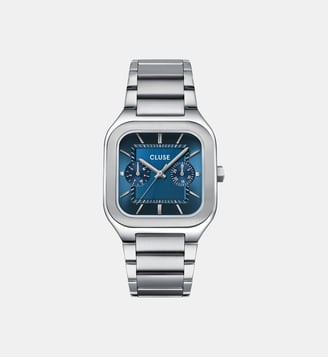 Montre Quadrus Bleu CW26209 - Cluse - Argenté