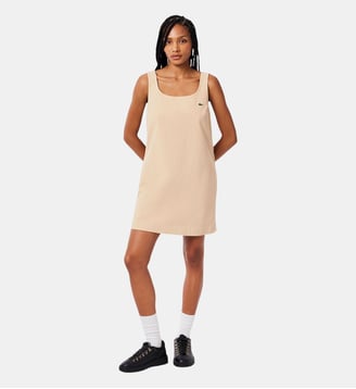 Robe sans manches velours côtelé - Lacoste - Beige
