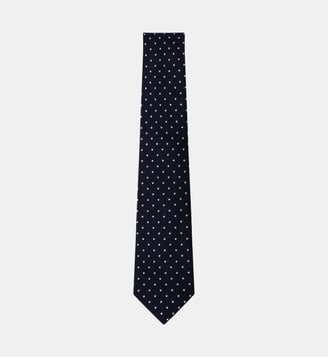 Cravate En Sergé De Soie À Pois Mayfair - Hackett London - Navy