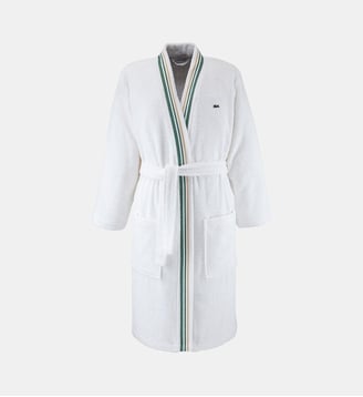 Peignoir de bain long en coton - Lacoste Home - Blanc