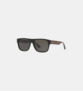 Lunettes de soleil Rectangulaire GG0341S - Gucci - Noir brillant