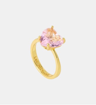 Bague solitaire coeur La Diamantine Rosa Centifolia - Les Néréides - Rose