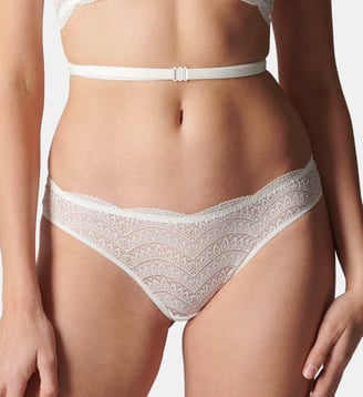 Culotte microfibre dentelle française - Simone Pérèle - Crème