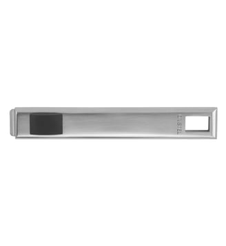 Poignée plate amovible en inox brossé bouton silicone - Cristel - Argenté brillant