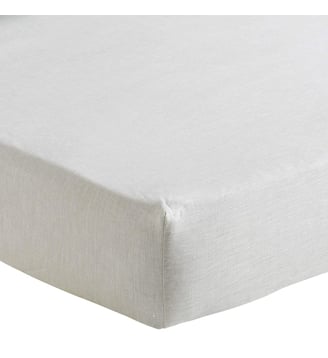 Drap housse uni en pur lin, bonnet de 30cm, MAINE - Alexandre Turpault - Beige naturel