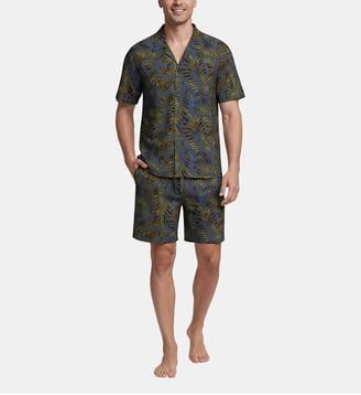 Pyjama curto d'homme avec boutons en Lyocell - Impetus - Vert