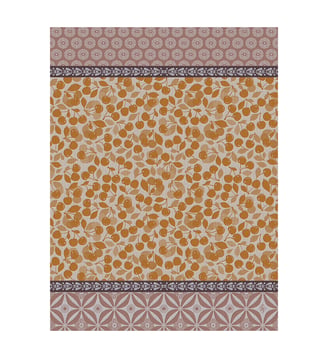 Torchon Cerises 100% coton - Le Jacquard Francais - Orange napoléon
