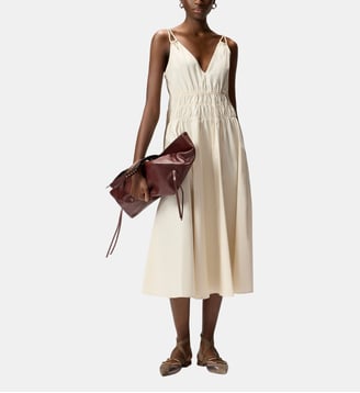 Robe midi sans manches avec plis et fronces - Pinko - Beige g maroso