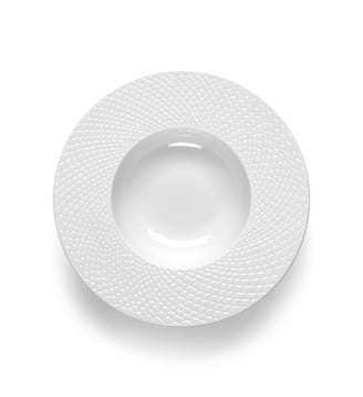 Assiette creuse ronde par 6 - Médard de Noblat - Blanc