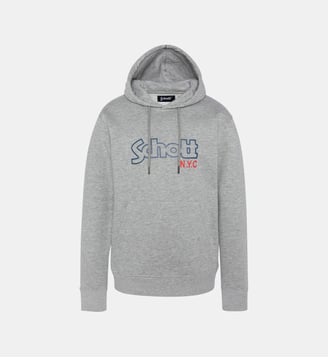 Sweatshirt à capuche imprimé - Schott - Gris chiné