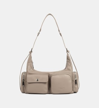 Sac besace Soft Caramella en cuir - Lancaster - Gris