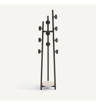 Porte-manteau en frêne et travertin - AM.PM - Café grillé