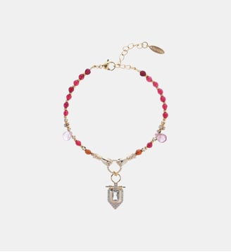 Bracelet perles et pendentif VITIS - Hipanema - Grenat