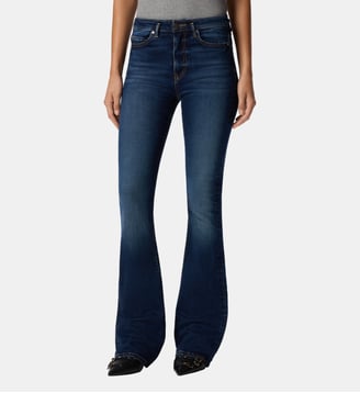 Jean flare en denim power stretch - Pinko - Délavage foncé