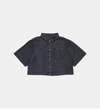Chemise à manches courtes avec logo - Diesel Kids - Denim noir