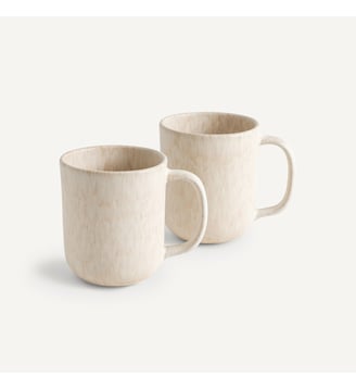 Lot de 2 mugs en grès émaillé mat - AM.PM - Beige