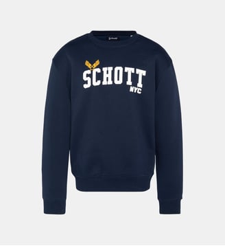 Sweatshirt col rond - Schott - Marine