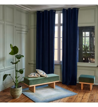 Rideau À Oeillets Dorés Tamisant Velours mat au tissage dense Madura