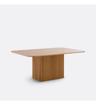 Table à manger pied central 6/8 couverts Onate - La Redoute Interieurs - Chêne