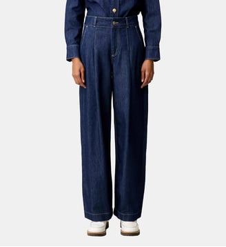 Jean droit denim souple - Claudie Pierlot - Denim bleu