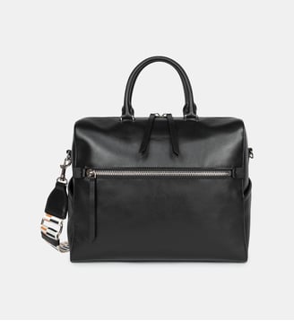 Grand sac polochon Donna Linea en cuir - Lancaster - Noir