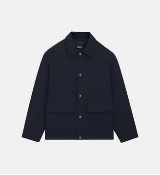 Surchemise ample avec finition déperlante - BOSS - Bleu foncé