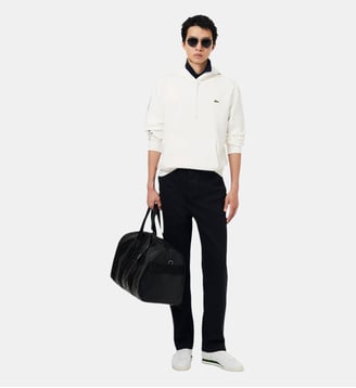 Sweatshirt à capuche bandes griffées - Lacoste - Blanc