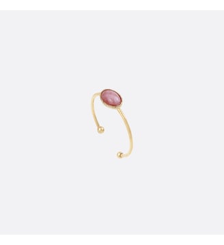 Bague rhodochrosite plaquée or - CAB OVALE Caroline Najman